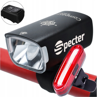 Spectre COMPASS svetlo na bicykel 1500 lm USB + svetlo na bicykel Spectre YQ-Y19 120 lm batéria